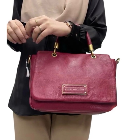 Marc by Marc Jacobs Leather Satchel Crossbody Burgundy - Picture 2 of 16